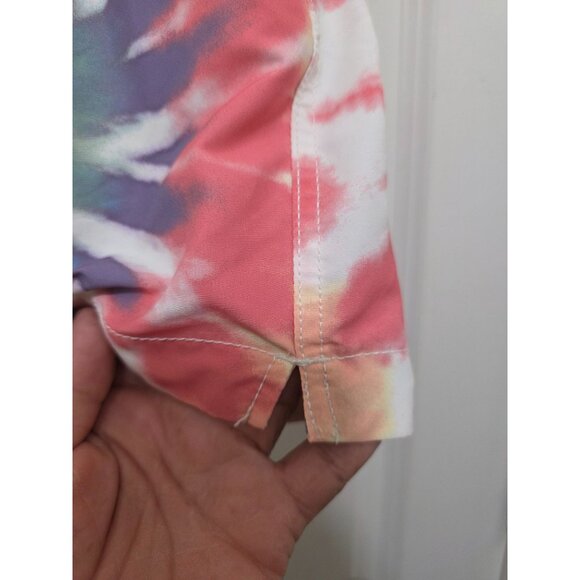 Abercrombie & Fitch Mens Tie-Dye Swim Shorts With Drawstring Waist & Back Pocket - Picture 8 of 9